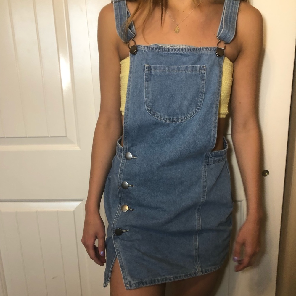 Denim overall dress